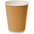 Recyclable Paper Cup Ripple Walled Kraft 355ml/12oz (Pack of 500)