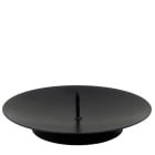 Pillar Candle Holder Black Metal Plate