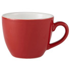 Genware Porcelain Bowl Shaped Cup 9cl Red
