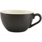 Genware Porcelain Bowl Shaped Cup 17.5cl Matt Black