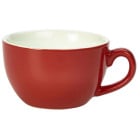 Genware Porcelain Bowl Shaped Cup 17.5cl/6oz Red