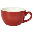 Genware Porcelain Bowl Shaped Cup 25cl Red