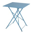 Bolero Square Pavement Style Steel Table Seaside Blue 600mm