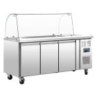 Polar U-Series 2x GN Saladette Counter 3 Door + Sneeze Guard