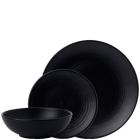 Dudson Evo 18 Piece Dinner Set Jet Black