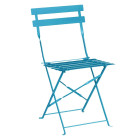 Bolero Perth Pavement Style Steel Chairs Seaside Blue (Pack of 2)