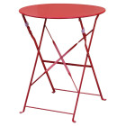 Bolero Perth Red Pavement Style Steel Table 595mm