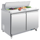 Polar U-Series Double Door Prep Counter Fridge 405 Litre
