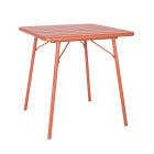 Bolero Terracotta Square Slatted Steel Table 700mm