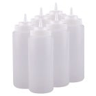 Clear Wide Mouth Squeeze Sauce Bottle 16oz 475ml (Pack of 6)