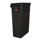 Rubbermaid Slim Jim Bin Waste Container Venting Channels 87 Litre Black