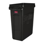 Rubbermaid Slim Jim Bin Waste Container Venting Channels 60 Litre Black