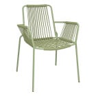 Bolero Melbourne Rope Design Arm Chairs Light Green (Pack of 4)