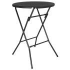 Bolero Folding HDPE Bar Table Wood Effect Black 800mm