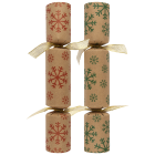 9" Snowflake Swirl Kraft Red/Green Crackers (Pack of 100)