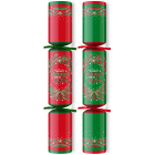 10" Traditional Red/Green Mixed Box Christmas Cracker with Quiz (Pack of 100)
