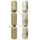 12" Snowflake Sparkle Gold Mixed Christmas Cracker with Gift (Pack of 50)