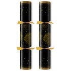 12" Sparkly Black Christmas Cracker with Quiz & Gift (Pack of 50)