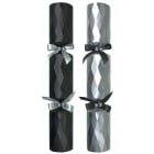 14" Diamond Black/Silver Mixed Box Christmas Cracker with Gift (Pack of 25)
