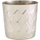 Diamond Pattern Stainless Steel Serving Cup 8.5x8.5cm (Pack of 12)