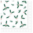 Swantex Jolly Holly Festive Dinner Napkin 40cm 2ply White (Pack of 2000)
