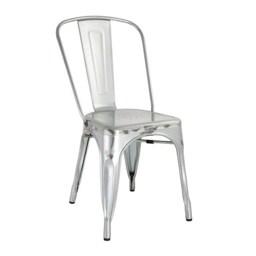 Bolero Bistro Steel Side Chair Galvanised (Pack of 4)