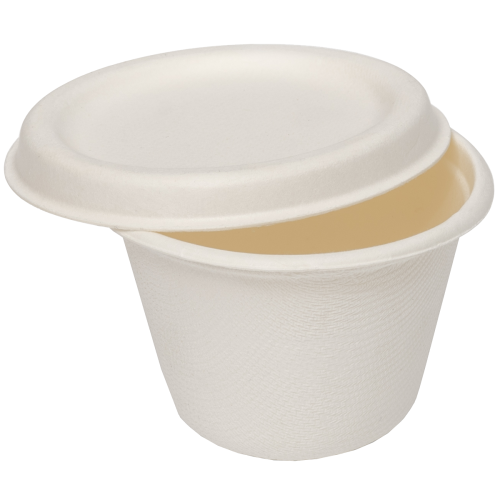 Bagasse Portion Pots with Lids120ml/4oz (Pack of 500)