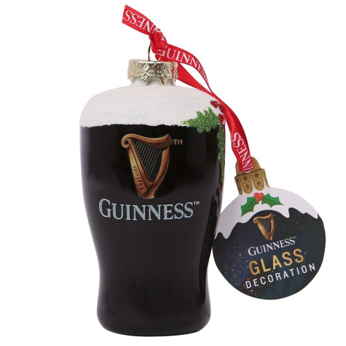 Guinness Tulip Pint Glass Christmas Tree Decoration Black