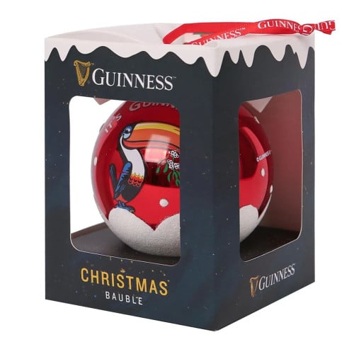 Guinness Toucan Christmas Bauble 8cm Red