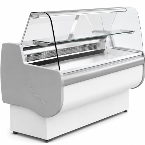 Graupel Rota Slimline Curved Glass Serve Over Meat Fridge Counter