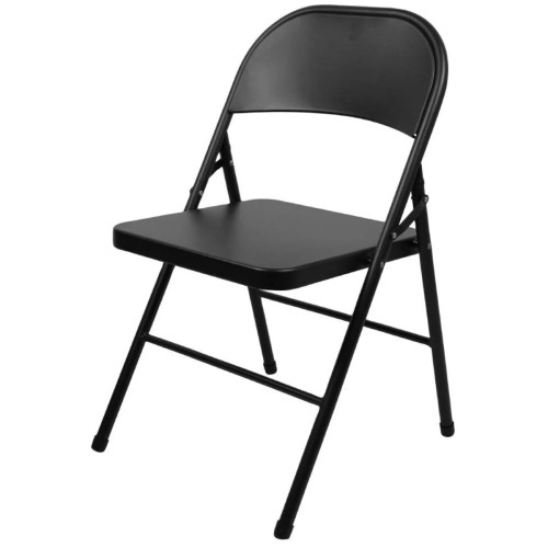 Bolero Folding Metal Chairs Black (Pack of 4)