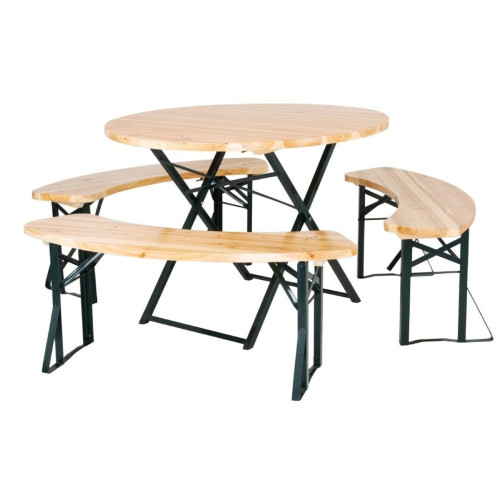 Bolero German Beer Bench and Round Table Set 1670 x 460mm