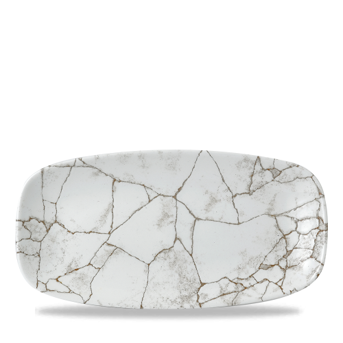 Churchill Studio Prints Kintsugi Grey Oblong Plate 11.75x6 Inch (Pack of 12)