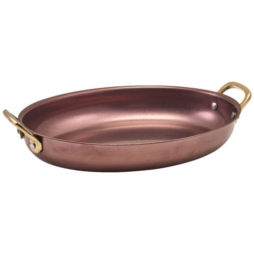 GenWare Copper Vintage Steel Oval Dish 24.5 x 17.5cm (Pack of 6)