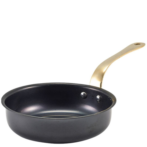 Genware Black Vintage Steel Mini Fry Pan 15.5 x 4cm (Pack of 6)
