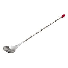 Classic Cocktail Mixing Bar Spoon Red Knob 28cm