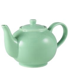 Genware Porcelain Green Teapot 450ml/15.75oz (Pack of 6)