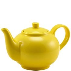 Genware Porcelain Yellow Teapot 450ml/15.75oz (Pack of 6)