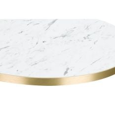 Egger White Carrara Marble With Gold ABS Edge Round Table Top 800mm