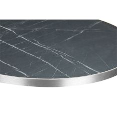 Egger Black Pietra Grigia With Silver ABS Edge Round Table Top 800mm