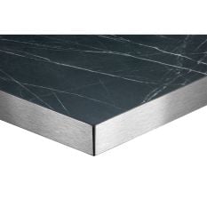 Egger Black Pietra Grigia With Silver ABS Edge Square Table Top 800 x 800mm