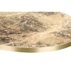 Formica Breccia Paradiso With Gold ABS Edge High Gloss Round Table Top 800mm