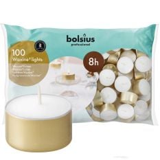 Tealight Nightlight Candles 8 Hour Gold Cup (Pack of 90)