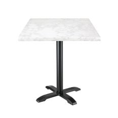 Bolero Square Marble Effect Table Top White 600mm