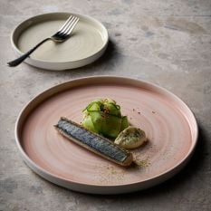 Churchill Stonecast Canvas Coral Walled Plate 27.5cm/11" (Pack of 6)