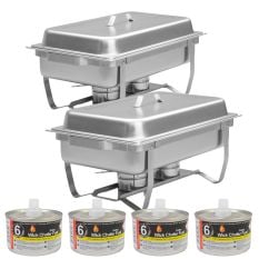 Chafing Dish Set Gastronorm GN 1/1 9 Litre Stainless Steel (Set of 2)