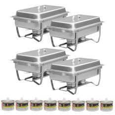 Chafing Dish Set Gastronorm GN 1/1 9 Litre Stainless Steel (Set of 4)