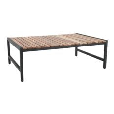 Bolero Steel and Acacia Low Coffee Table 1200 x 800mm
