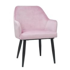 Bolero Lia Velvet Effect Chairs Dusty Pink (Pack of 2)