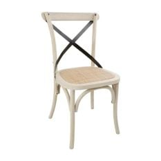 Bolero Dining Chair with Cross Backrest Earthwash Finish (Pack of 2)